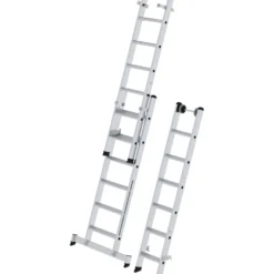Günzburger Steigtechnik Stufen-Mehrzweckleiter 3tlg. mit nivello-Traverse 3 x 6 Stufen - 033318