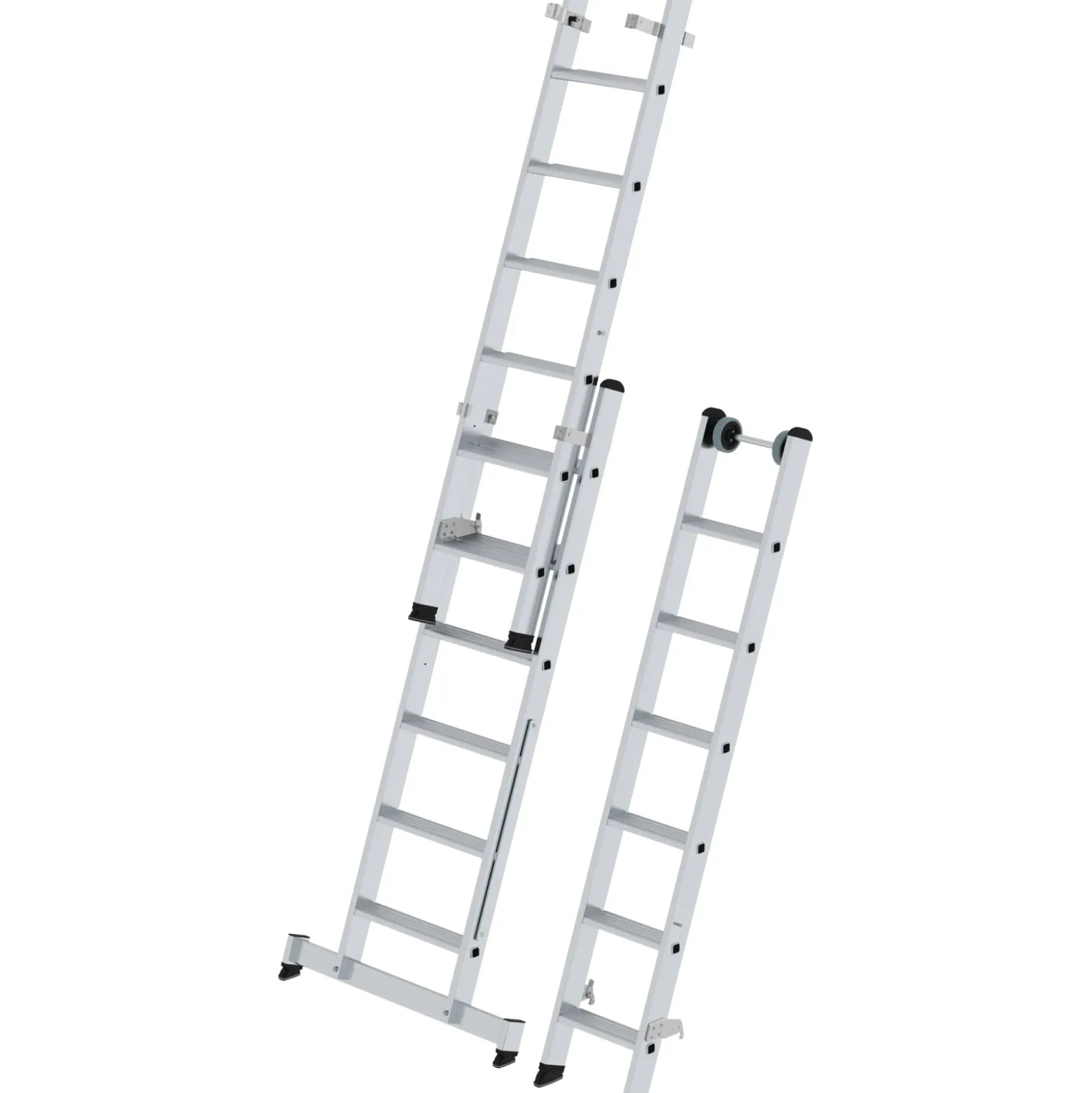 Günzburger Steigtechnik Stufen-Mehrzweckleiter 3tlg. mit nivello-Traverse 3 x 6 Stufen - 033318