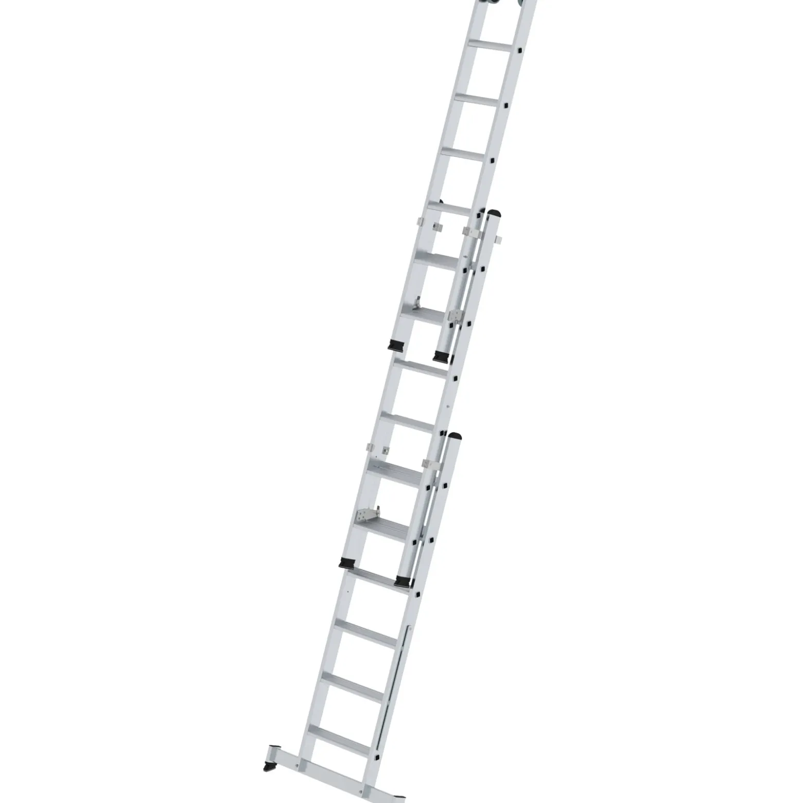 Günzburger Steigtechnik Stufen-Mehrzweckleiter 3tlg. mit nivello-Traverse 3 x 6 Stufen - 033318