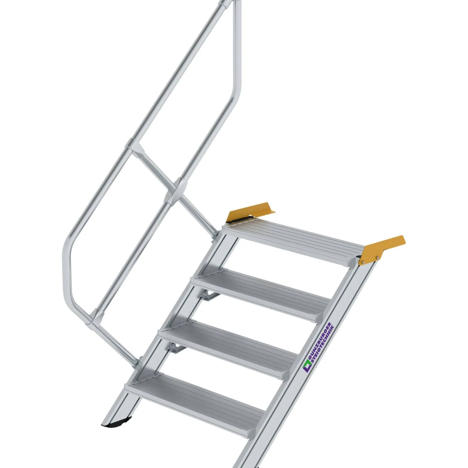 Günzburger Steigtechnik Treppe 45° Stufenbreite 800 mm 4 Stufen Aluminium geriffelt - 600264