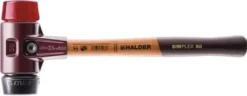 Halder SIMPLEX-Schonhammer mit Stahlgussgehäuse und Holzstiel Ø 50 mm Gummikoposition / Plastik - 3026.050