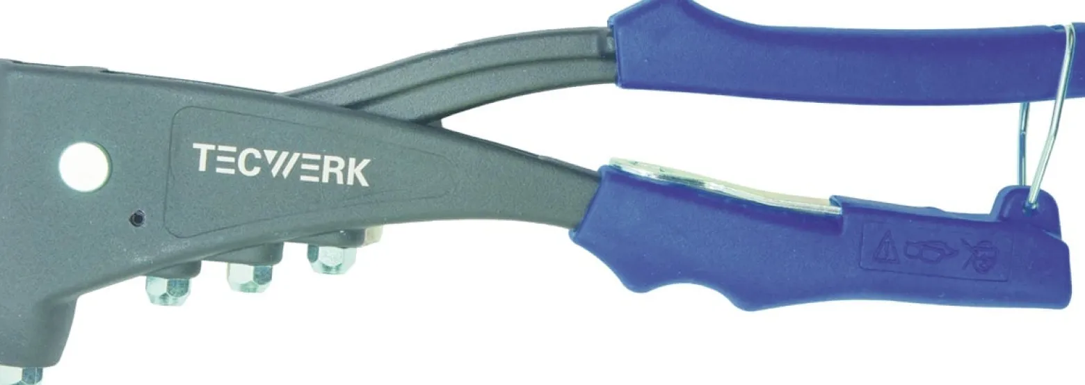 Handblindnietsetzgerät L.255mm Arbeitsber.2,4-5mm m.Öffnungsf.TECWERK