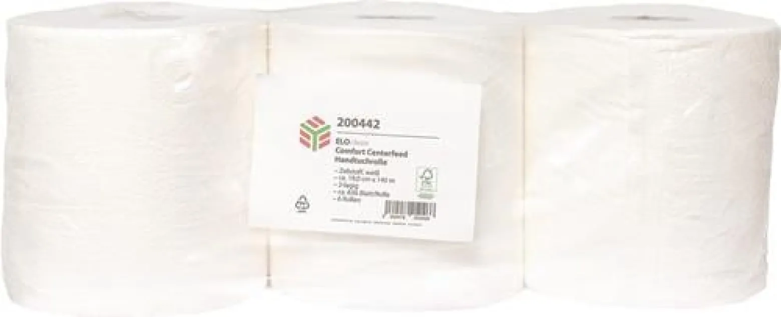 Handtuchrolle ELOclean Comfort Centerfeed ca.636 Blatt,2-lag.weiß L140 mxB190mm