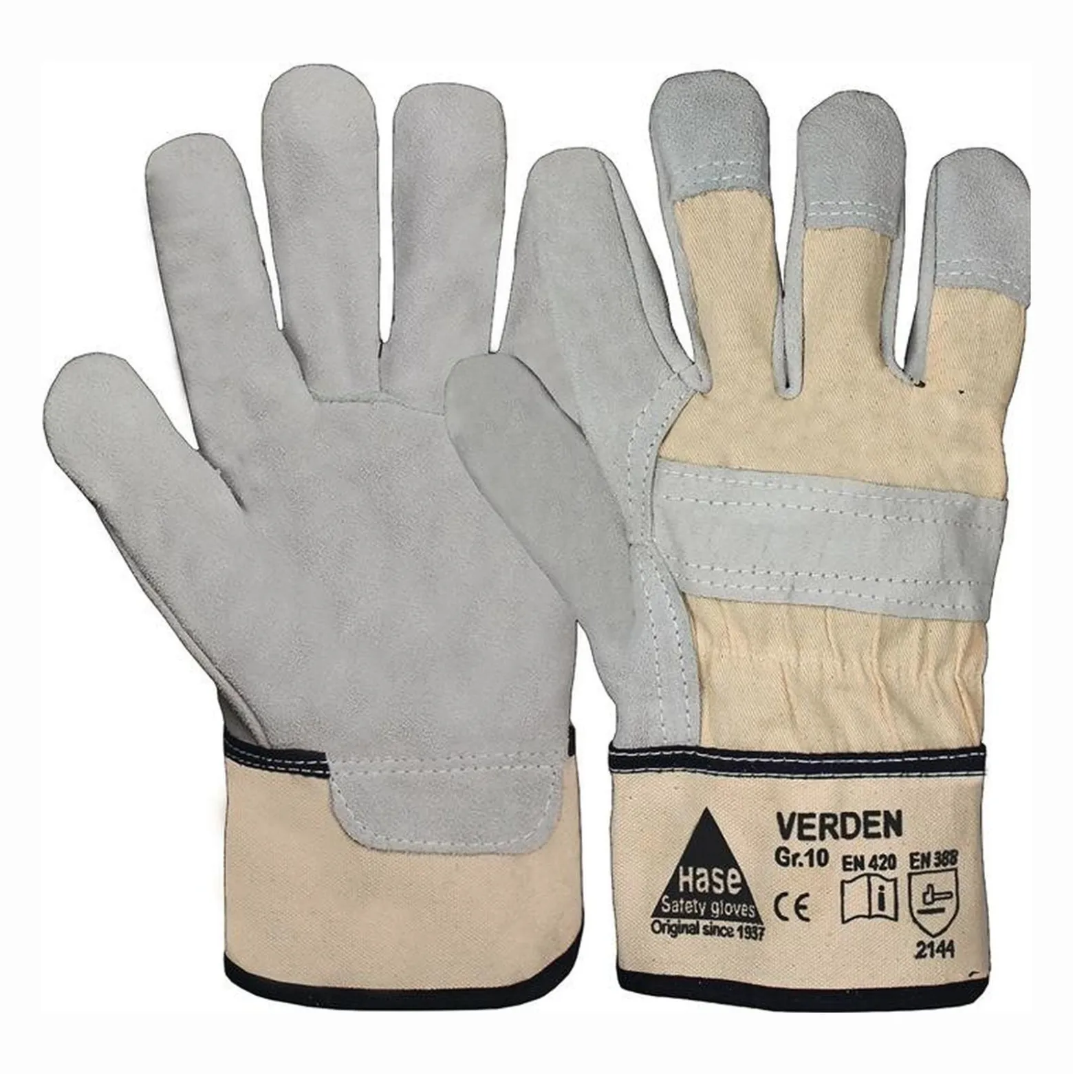Hase Handschuhe Verden grau / natur Gr. 10 - 211400-10