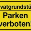Hinweiszeichen Privatgrundstück/Parken verboten! L250xB150mm gelb schwarz Ku.