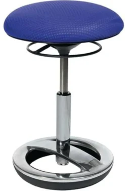 Hocker m.Standfußring Polster blau Sitz-H.440-570mm TOPSTAR