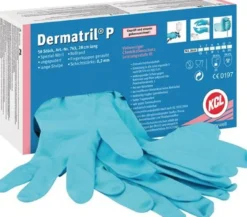 Honeywell 50x Einweghandschuhe Dermatril P 743 blau Gr. 8 - 743/8