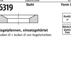 Kegelpfanne DIN 6319 FormD D 28x44x9,5 Stahl einsatzgehärtet 10 Stück