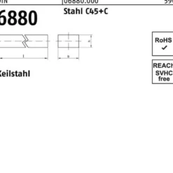 Keilstahl DIN 6880 4x 4x 1000 Stahl C45+C 1 Stück