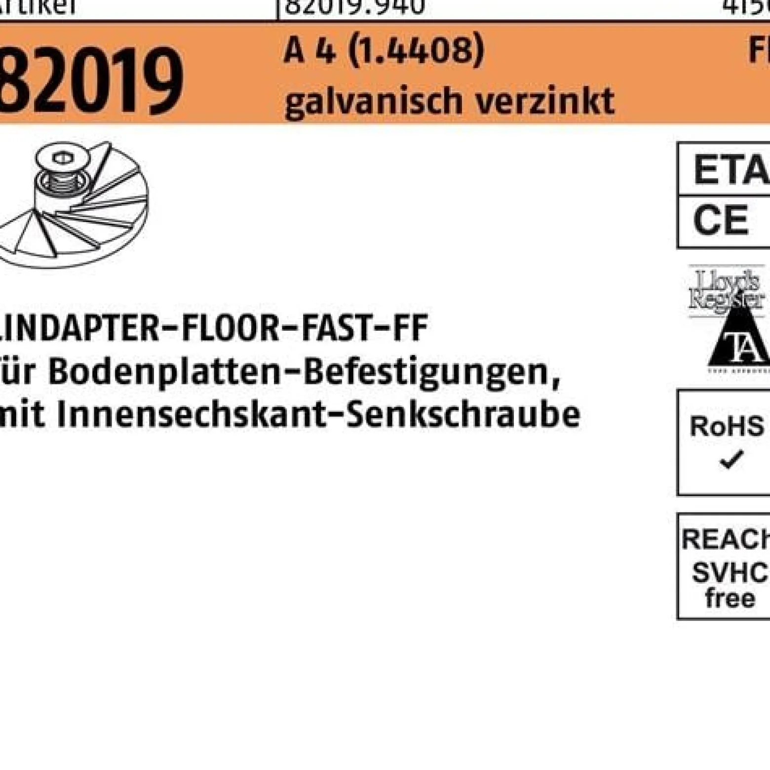 Klemme R 82019 FF FF 12 A 4 (1.4408) 1 Stück LINDAPTER