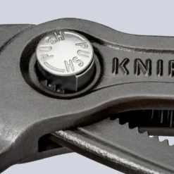 Knipex Cobra® mit Befestigungsöse grau atramentiert, mit Mehrkomponenten-Hüllen, mit integrierter Befestigungsöse zum Anbringen einer Absturzsicherung 250 mm - 8702250TBK