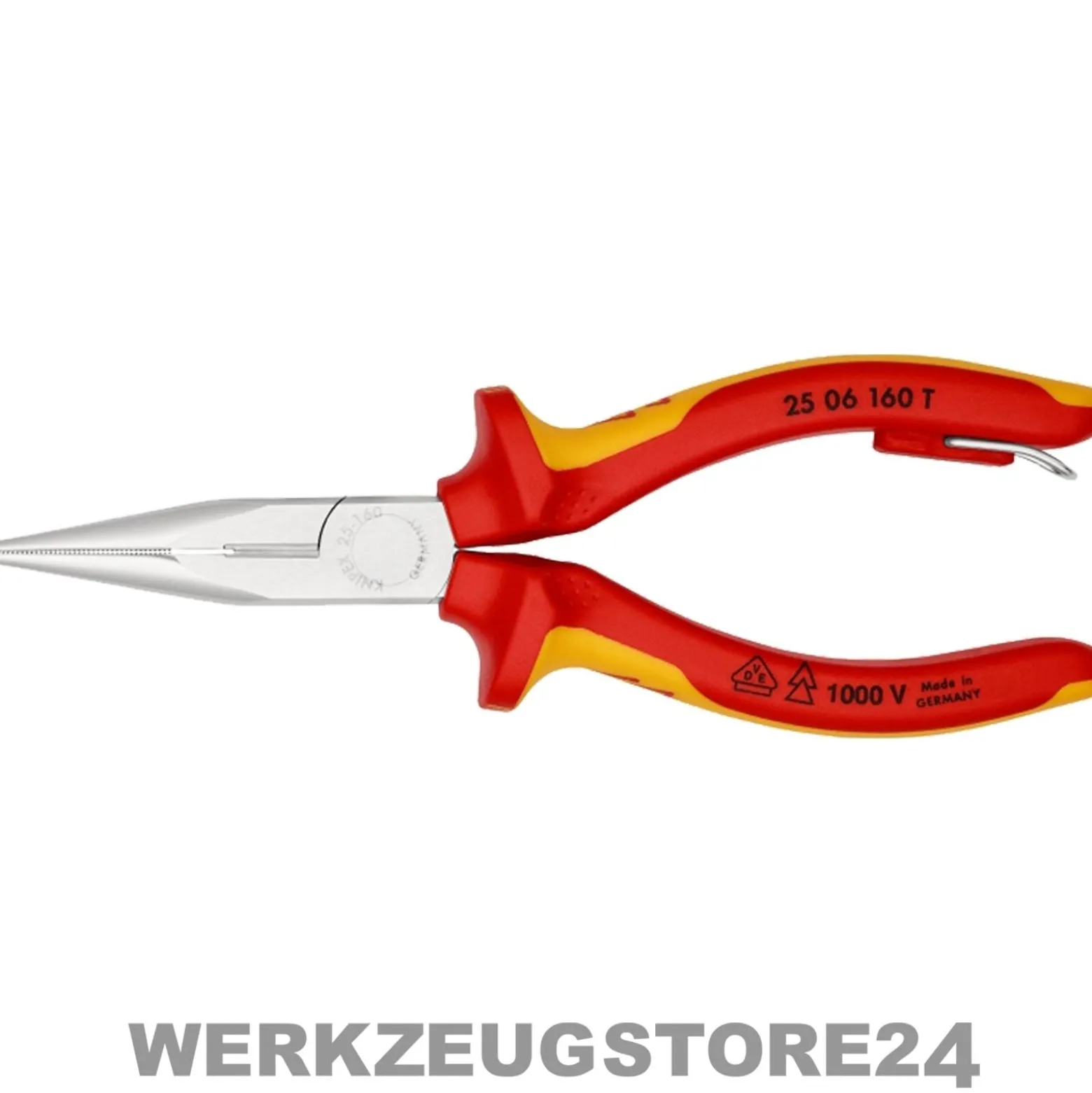 Knipex Flachrundzange mit Schneide/Befestigungsöse (Radiozange) - 2506160T