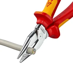 Knipex Spitz-Kombizange isoliert mit Mehrkomponenten-Hüllen VDE-geprüft verchromt 185 mm - 0826185