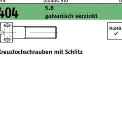 Kreuzlochschraube DIN 404 Schlitz M5x 10 5.8 galv.verz. 100 Stück