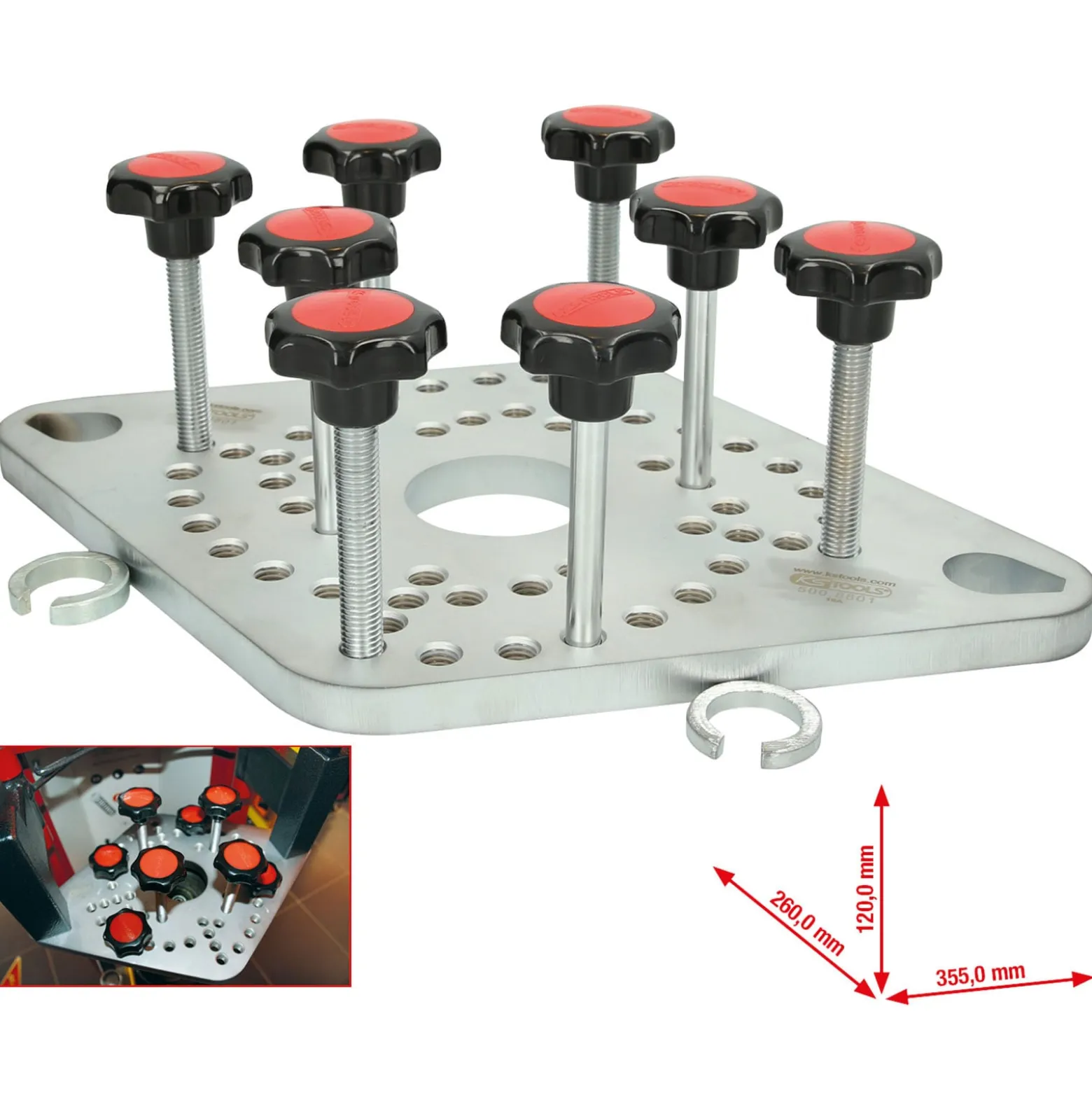 KS TOOLS Adapterplatte für Druckluft-Stand-Federspanner - 500.8801