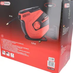 KS TOOLS Automatischer Druckluftschlauch-Aufroller Ø 10 mm x 15 m - 515.3440