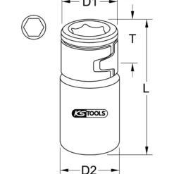 KS TOOLS 1/4" Bit-Adapter-Stecknuss mit Spannring - 911.4327