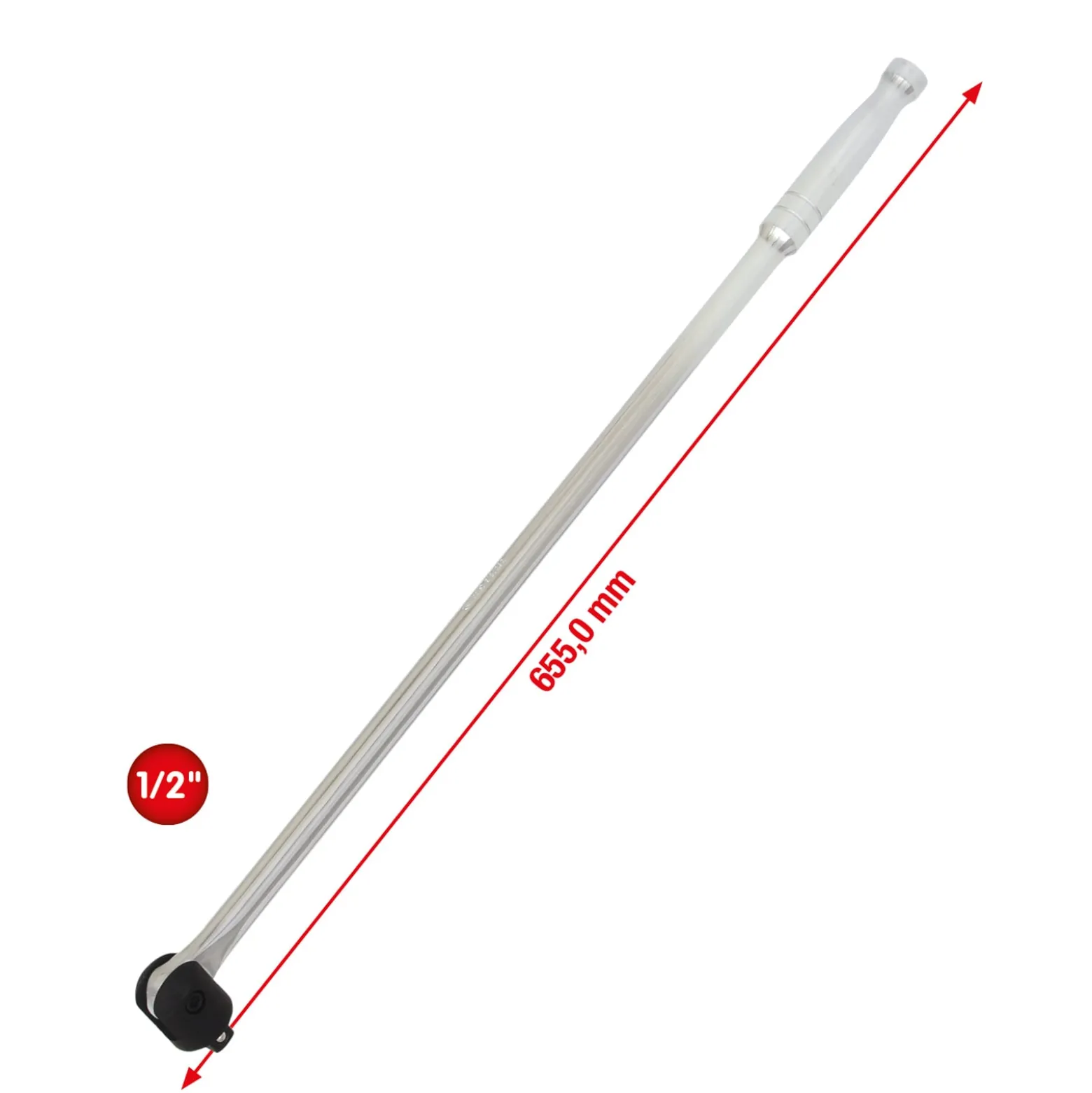 KS TOOLS 1/2" CHROMEplus Gelenk-Steckgriff 600 mm - 918.1292