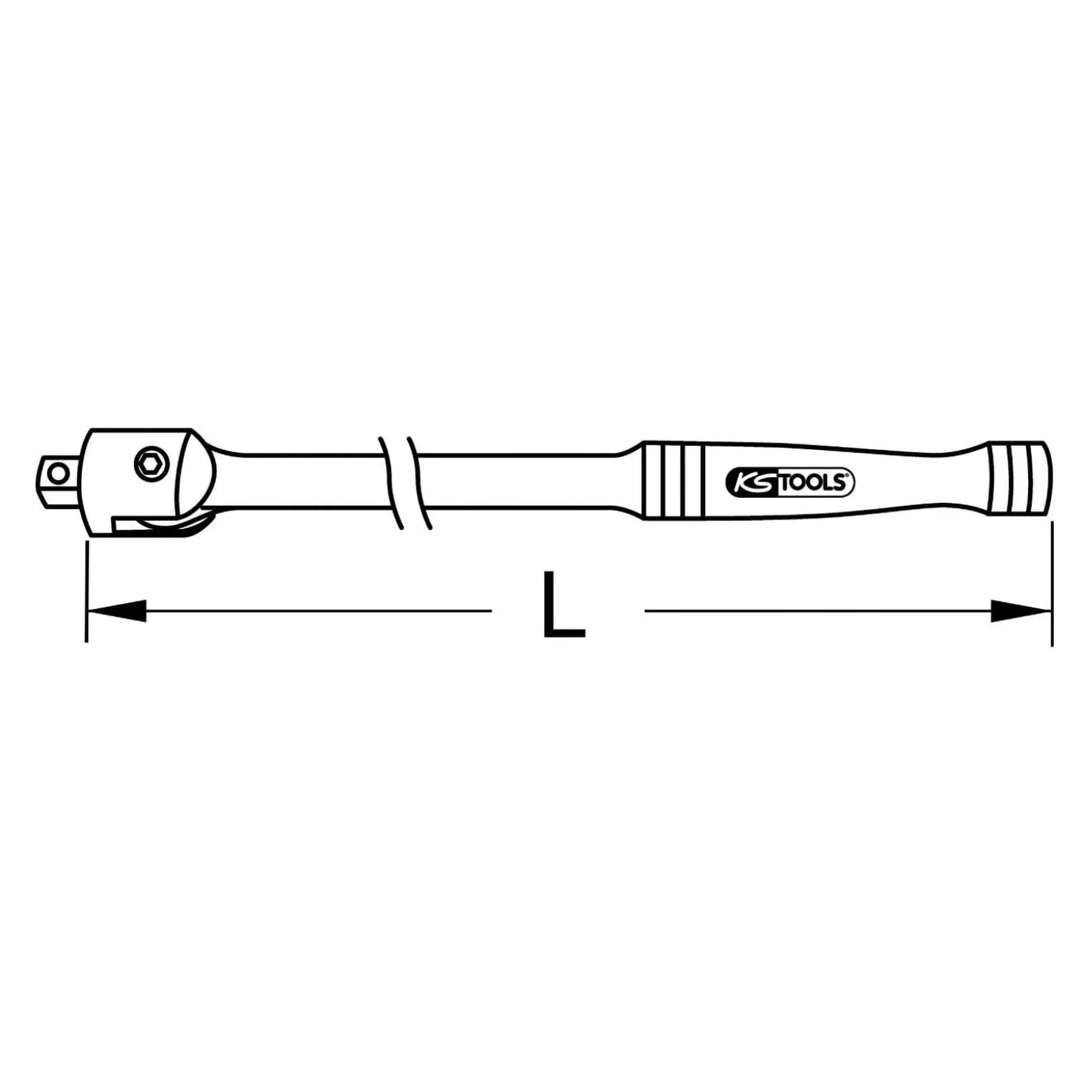 KS TOOLS 1/2" CHROMEplus Gelenk-Steckgriff 600 mm - 918.1292