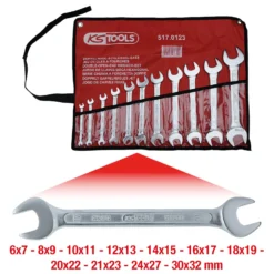 KS TOOLS Doppel-Maulschlüssel-Satz 11tlg. 6 x 7 - 30 x 32 mm - 517.0123