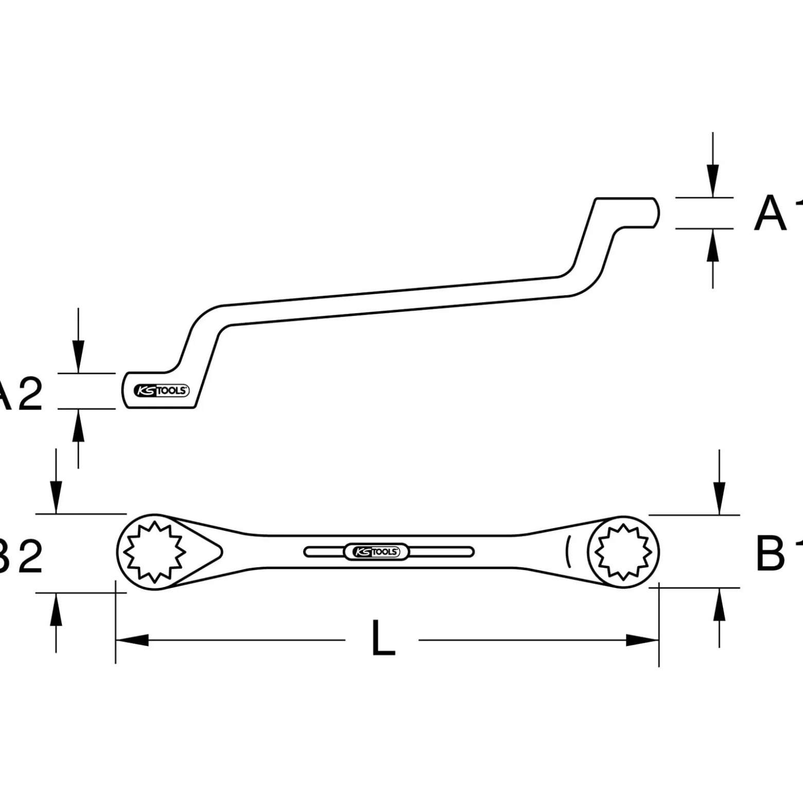KS TOOLS Doppel-Ringschlüssel gekröpft 21 x 23 mm - 517.0815