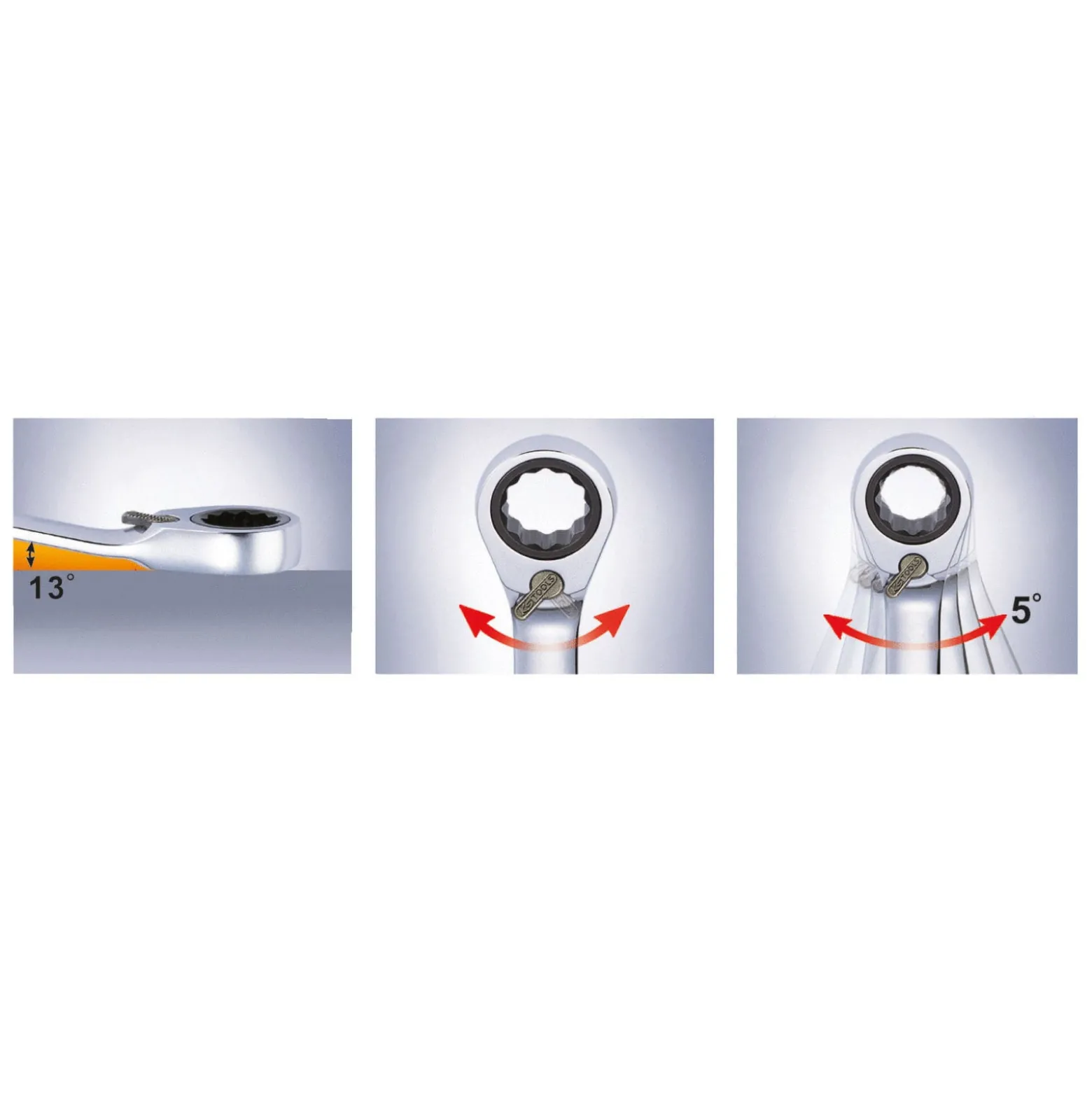 KS TOOLS DUO GEARplus Ringmaulschlüssel Maul-Ratschenfunktion 10 mm umschaltbar - 503.5910