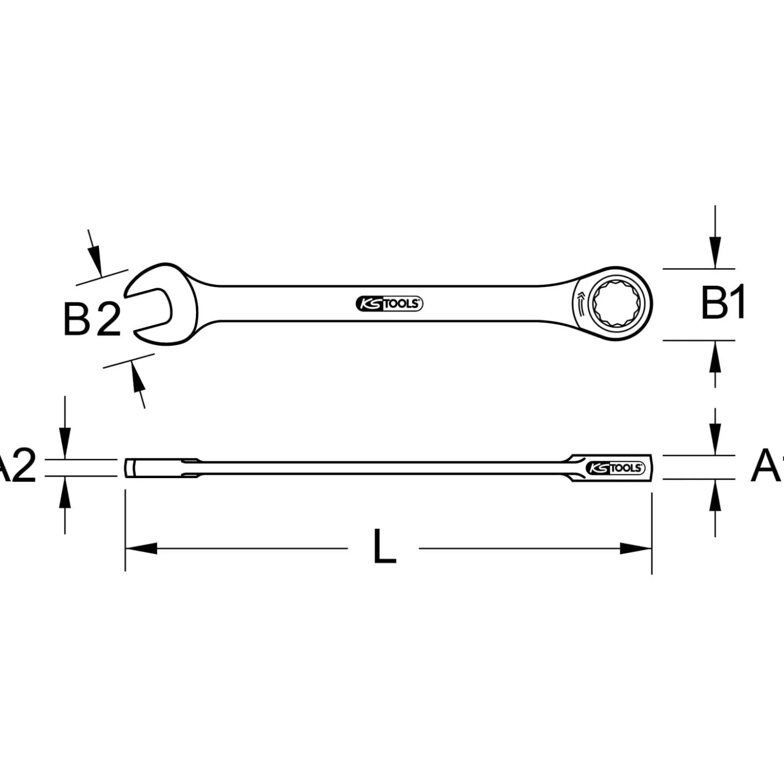 KS TOOLS DUO GEARplus Ringmaulschlüssel Maul-Ratschenfunktion 10 mm - 503.5210