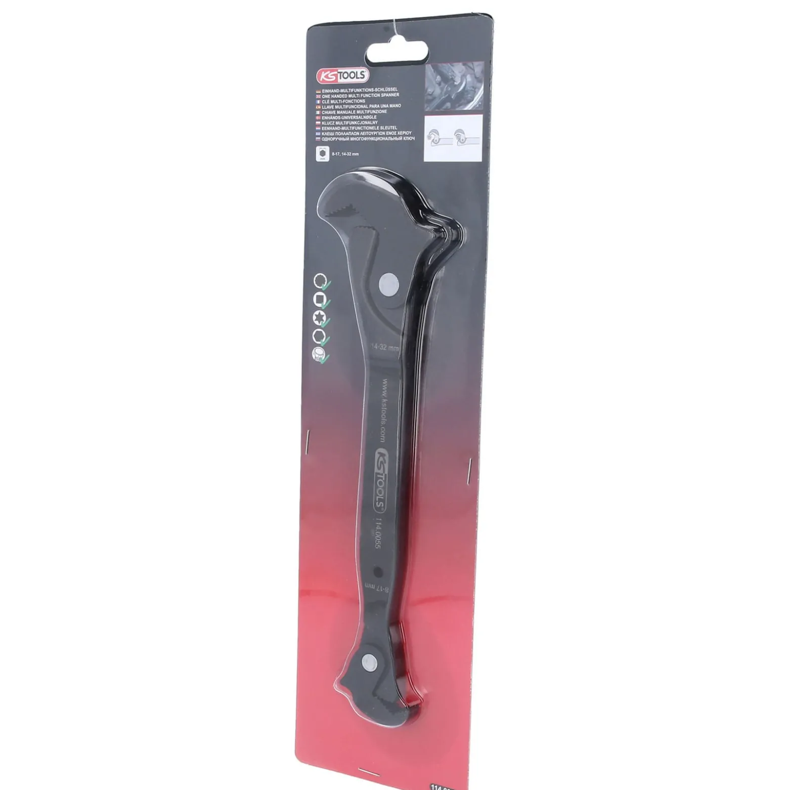 KS TOOLS Einhand-Multifunktions-Schlüssel 8-17/14-32 mm - 114.0055