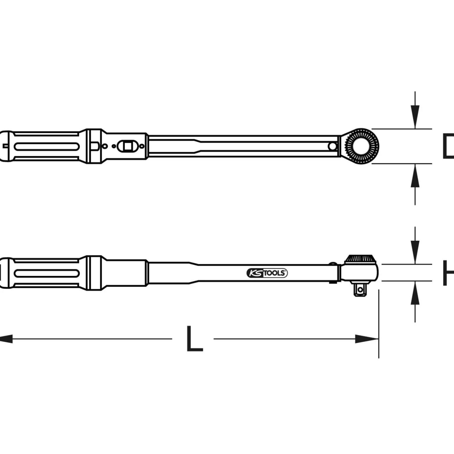 KS TOOLS 1/2" ERGOTORQUEprecision Drehmomentschlüssel 40 - 200 Nm mit Quick-Lock Drehknopf-Umsteck-Ratschenkopf - 516.6042