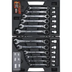 KS TOOLS GEARplus RINGSTOP-Ratschenringmaulschlüssel-Satz 30tlg. mit Adapter - 503.4960