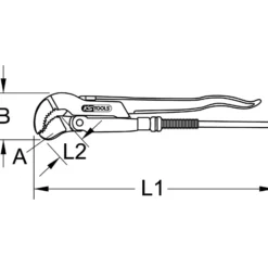 KS TOOLS 45° gewinkelte Eckrohrzange 2" - 113.2000