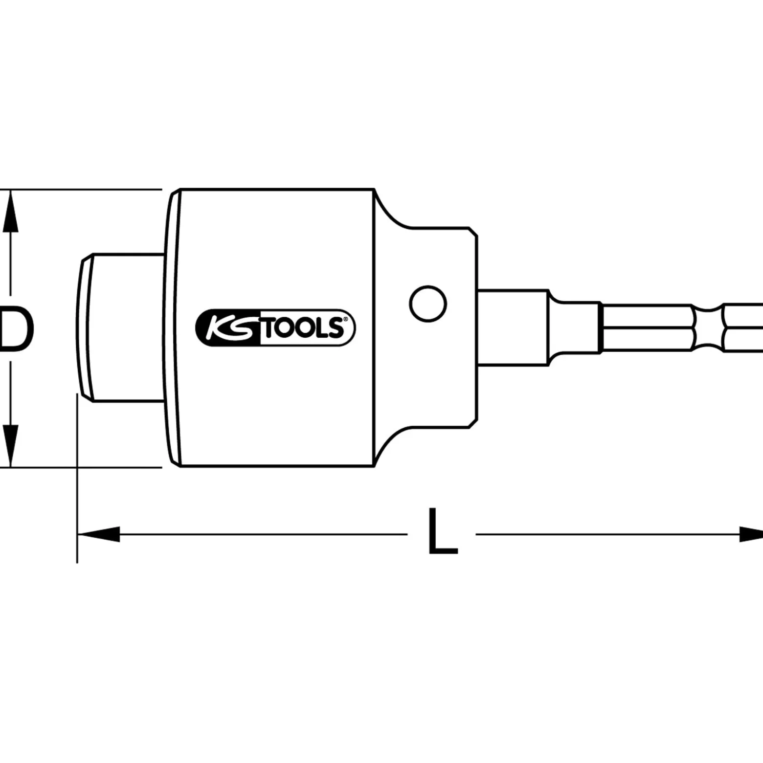 KS TOOLS 1/2" Hahnverlängerungsfräser 1/4"-6-kant-Aufnahme - 116.2037