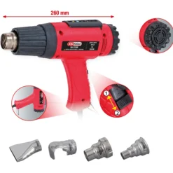 KS TOOLS Heißluft-Gerät Satz inkl. 4 Aufsätze - 960.1190