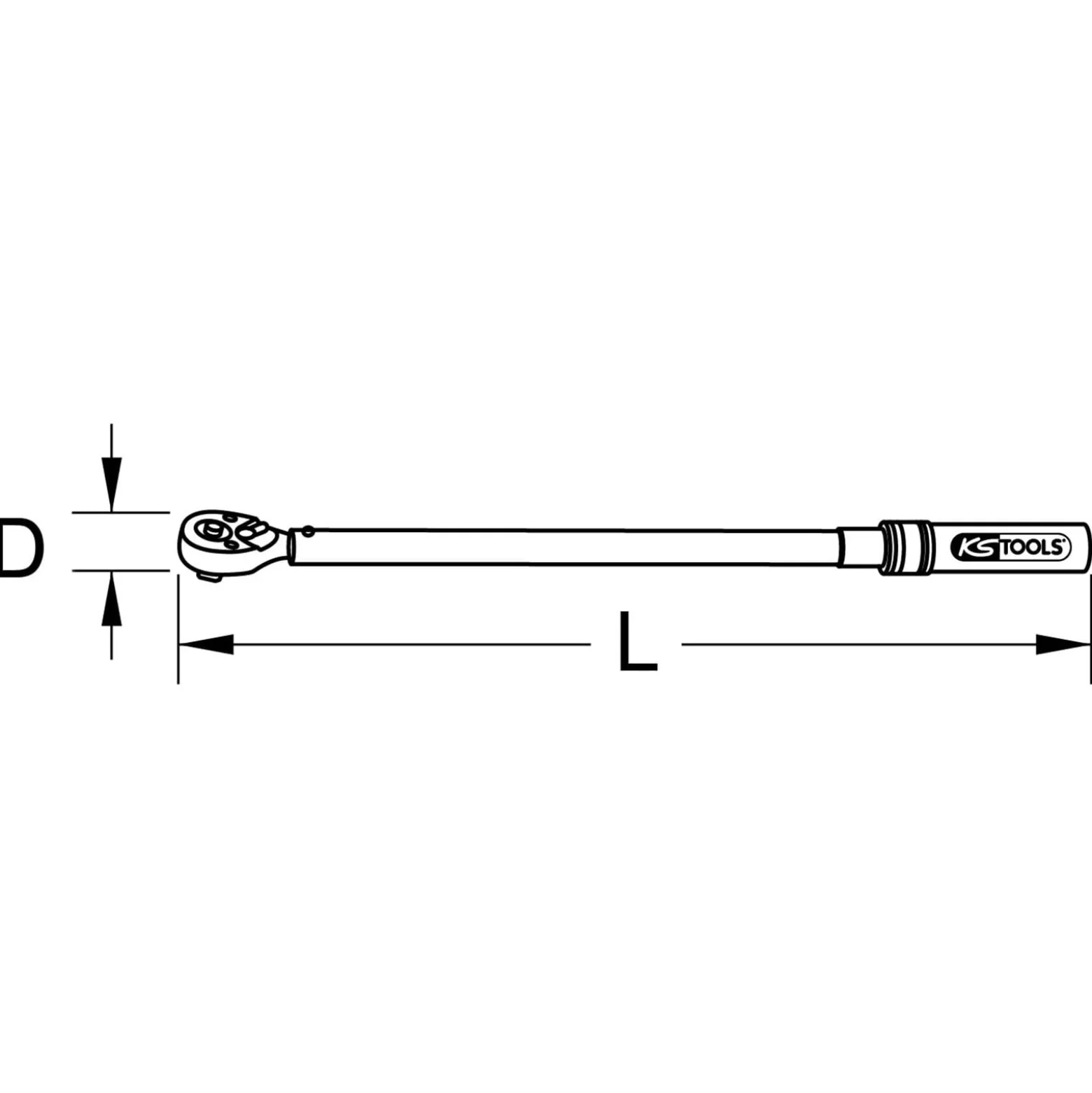 KS TOOLS 1/2" Industrie Drehmomentschlüssel,umschaltbar 60 - 340 Nm - 516.5156