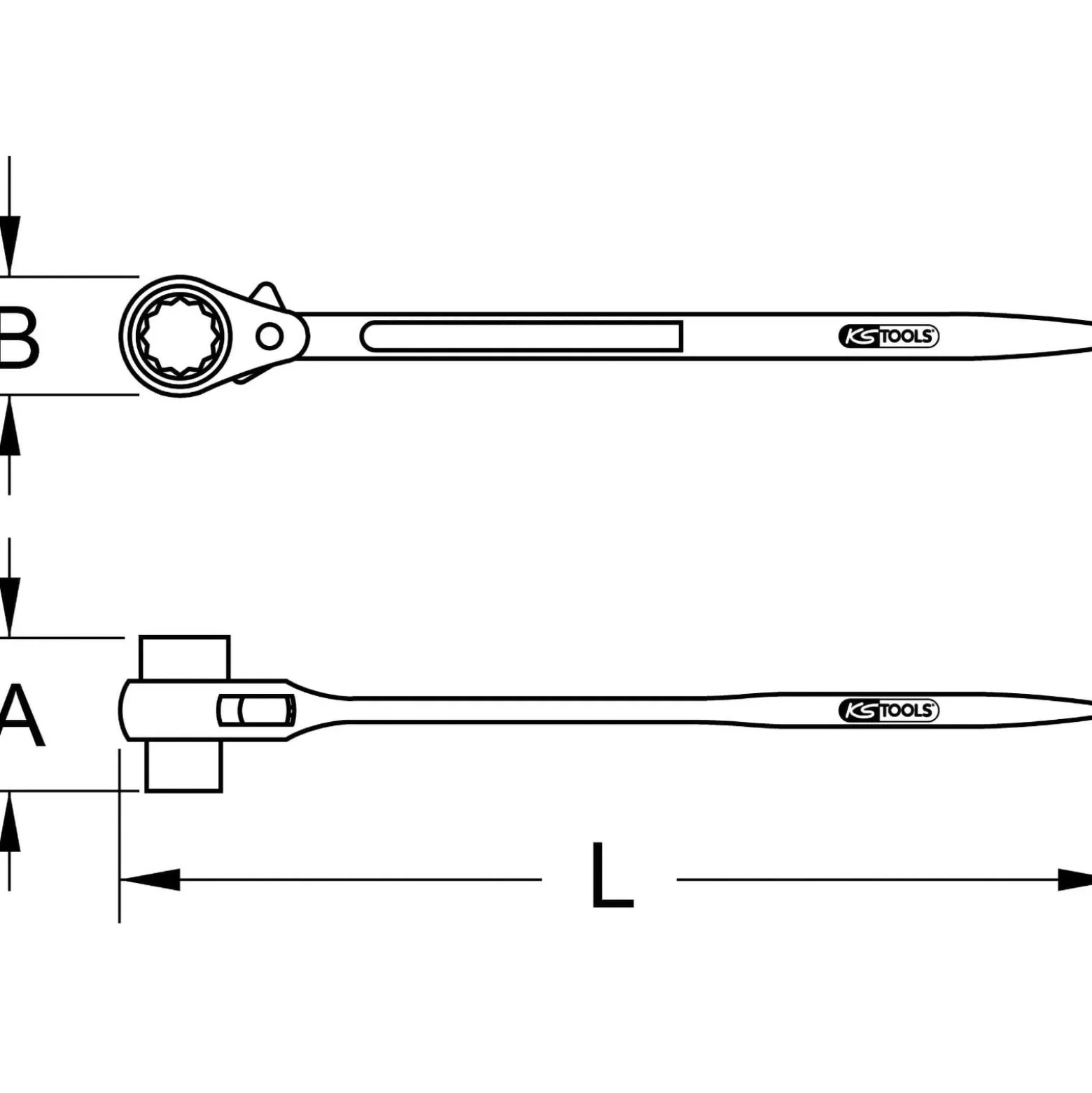 KS TOOLS 4 in 1 Gerüstbauschlüssel 19 x 22 mm - 522.2219