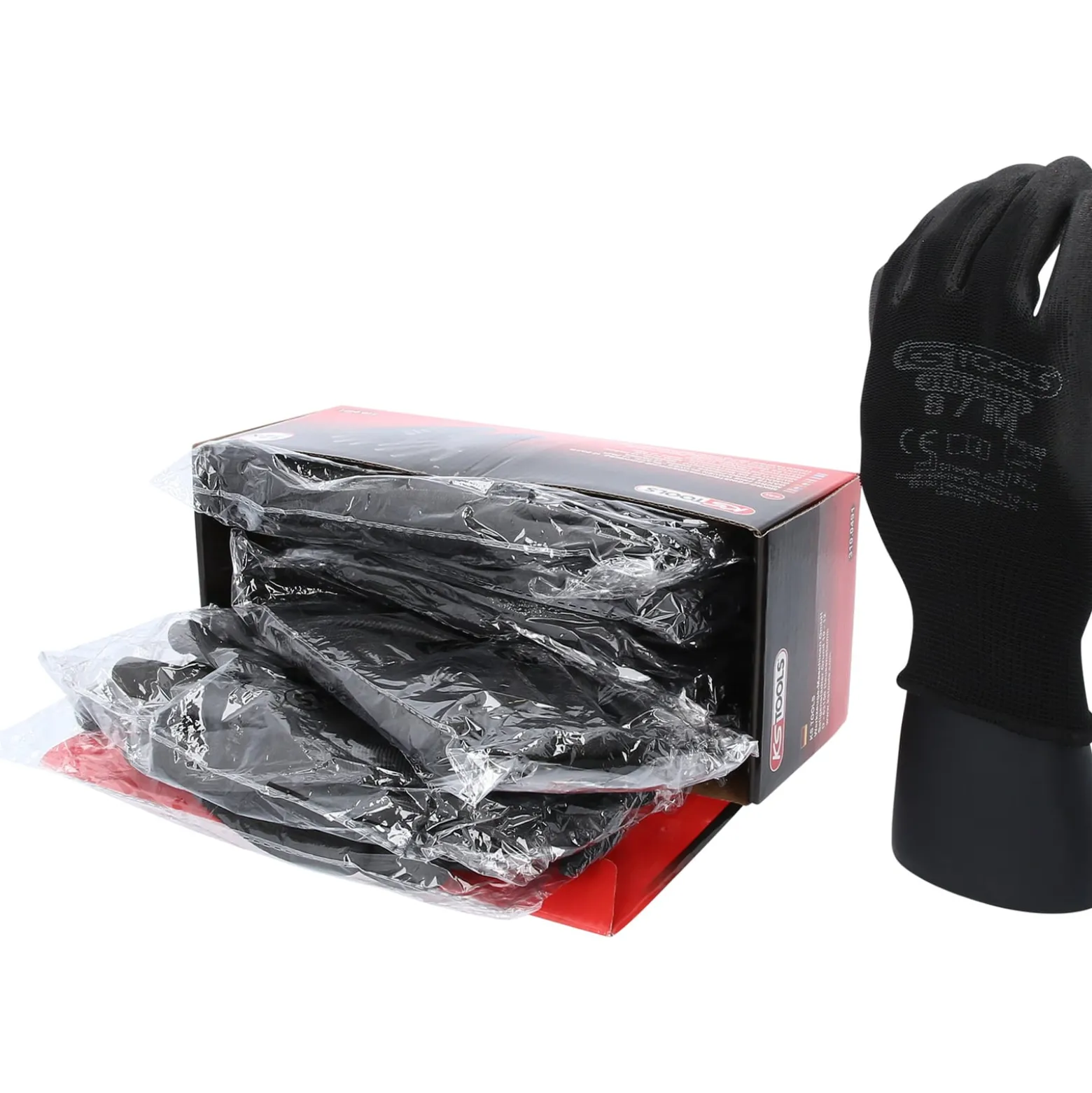 KS TOOLS Mikro-Feinstrickhandschuhe-schwarz 8 12 Paar - 310.0491