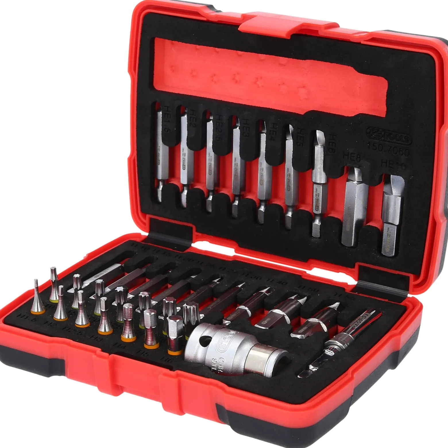 KS TOOLS 1/4" + 10 mm Torx- und Innensechskant-Schrauben-Ausdreher-Satz 34tlg. - 150.7060