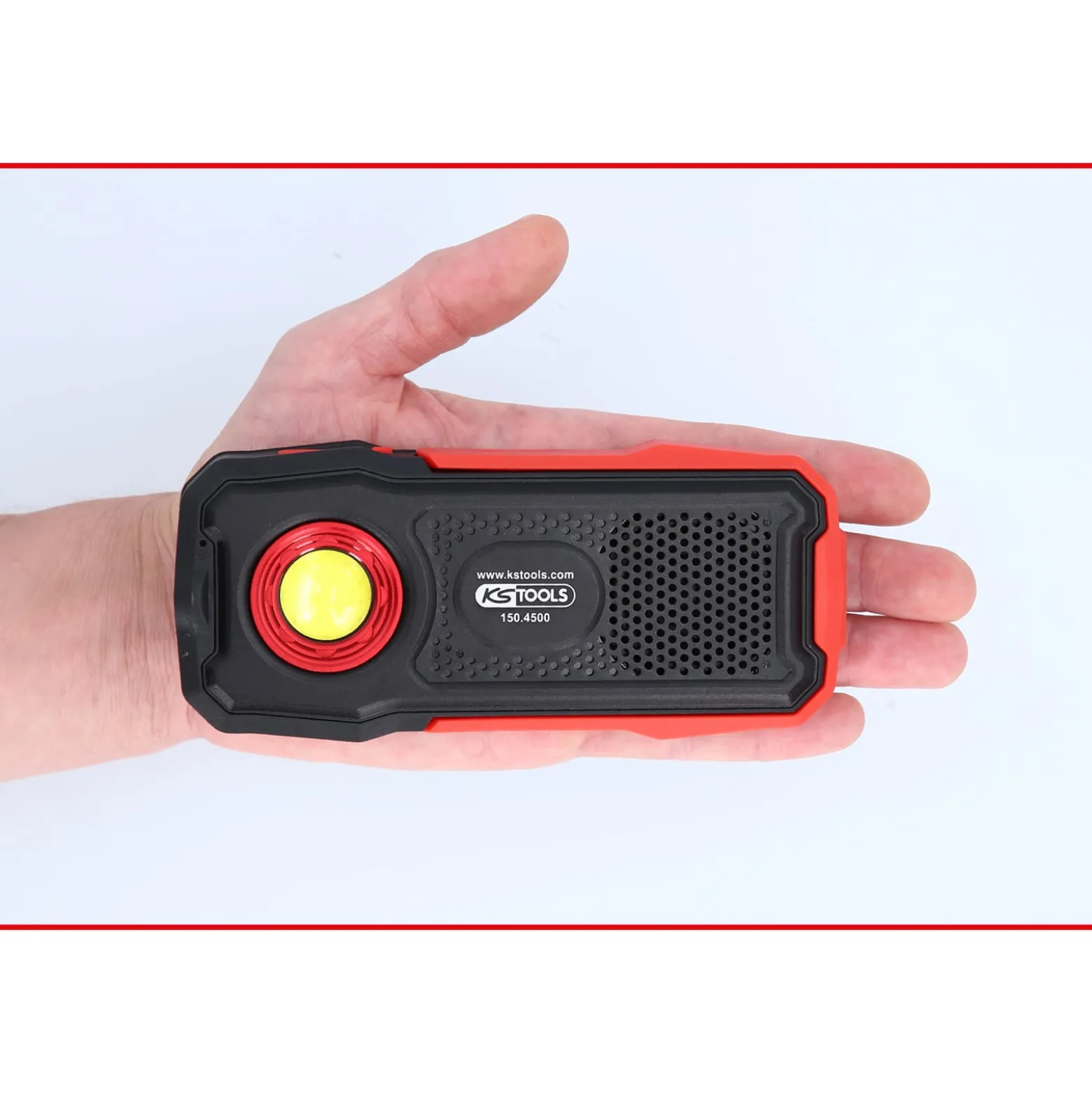 KS TOOLS Mobile Werkstatt-Handlampe 500 Lumen mit Bluetooth Lautsprecher knickbar - 150.4500