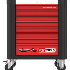 KS TOOLS PERFORMANCEplus P10 SCHWARZ/ROT Werkstattwagen mit 8 Schubladen - 873.0008