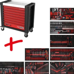 KS TOOLS Performanceplus Werkstattwagen-Satz P25 mit 564 Werkzeugen für 8 Schubladen - 825.8564