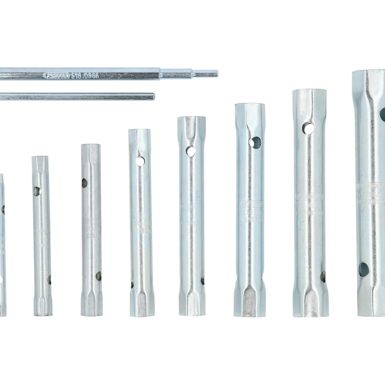 KS TOOLS Rohrsteckschlüssel-Satz 10tlg. 6 x 7 - 20 x 22 mm - 518.0900