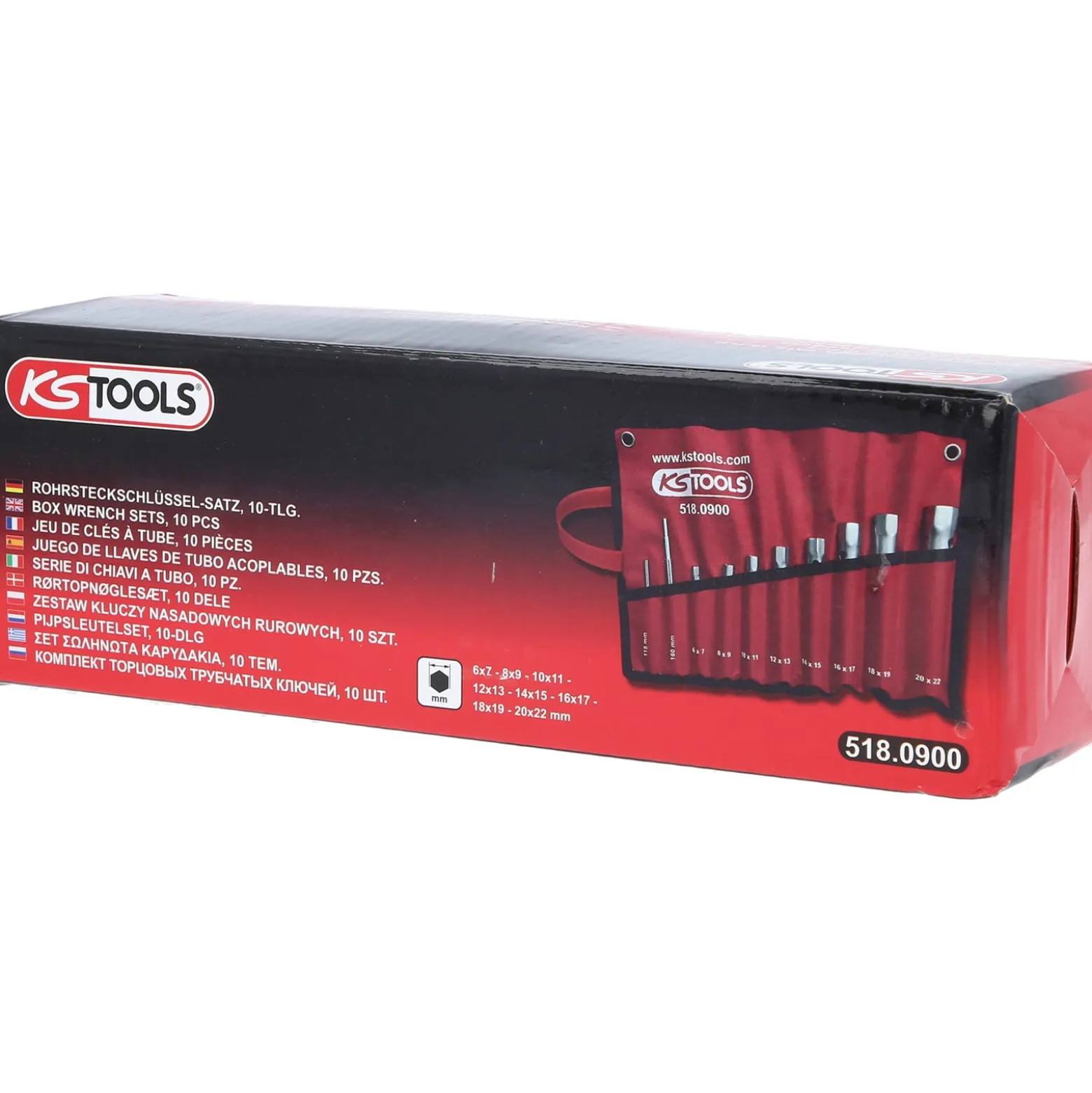 KS TOOLS Rohrsteckschlüssel-Satz 10tlg. 6 x 7 - 20 x 22 mm - 518.0900