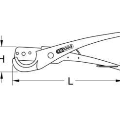 KS TOOLS Schlauchabschneider Ø 0-37 mm 210 mm - 222.2051