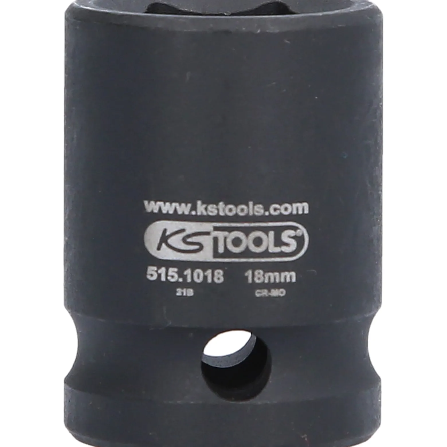 KS TOOLS 1/2" Sechskant-Kraft-Stecknuss kurz 18 mm - 515.1018