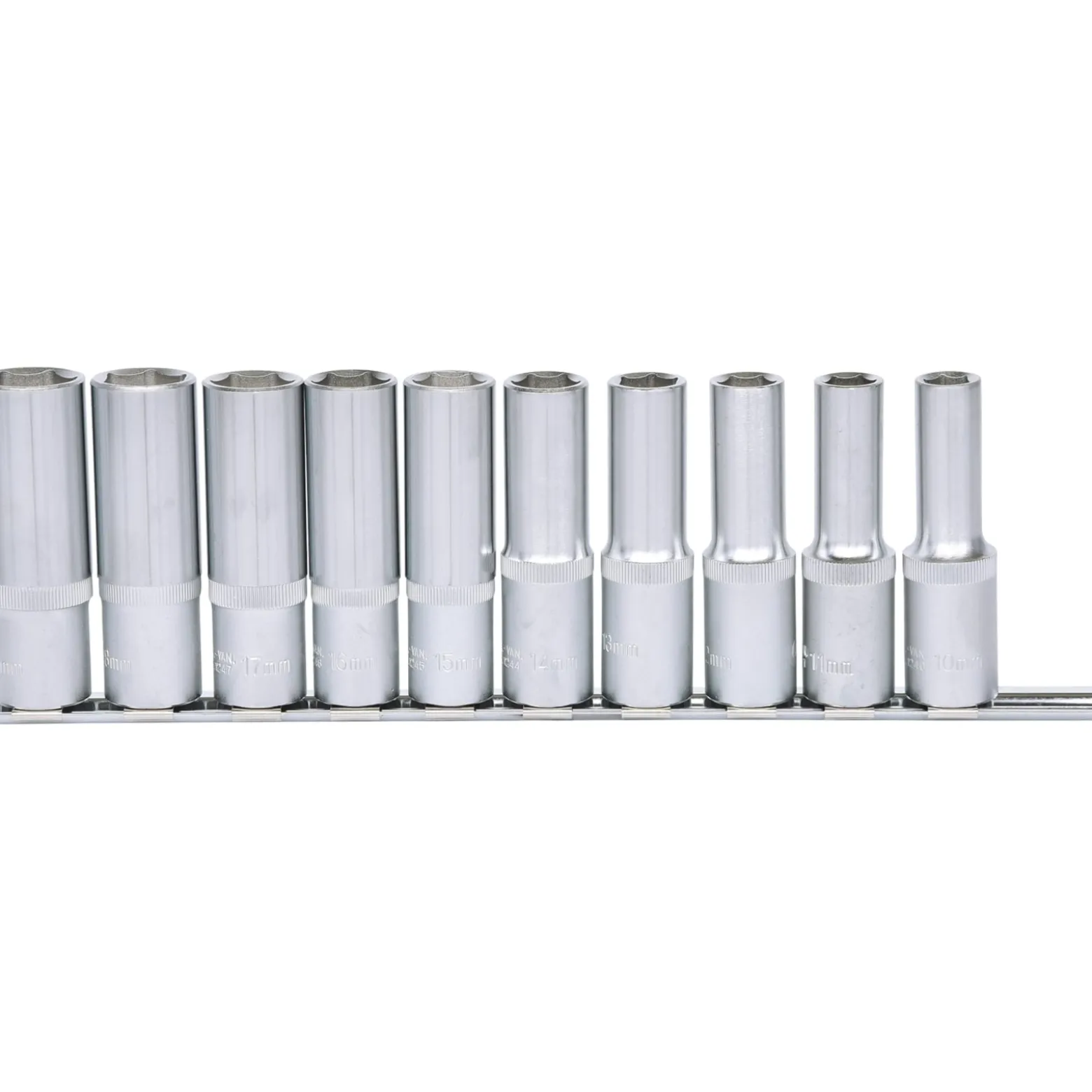 KS TOOLS 1/2" Sechskant-Stecknuss-Satz lang 10tlg. 10-19 mm - 917.0615