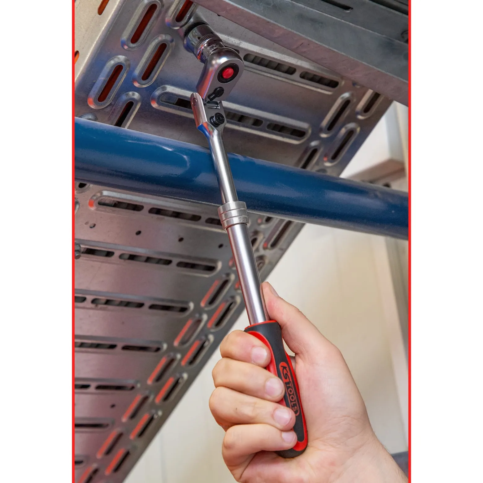 KS TOOLS 3/8" SlimPOWER Teleskop-Gelenk-Umschaltknarre 72 Zahn - 914.3820
