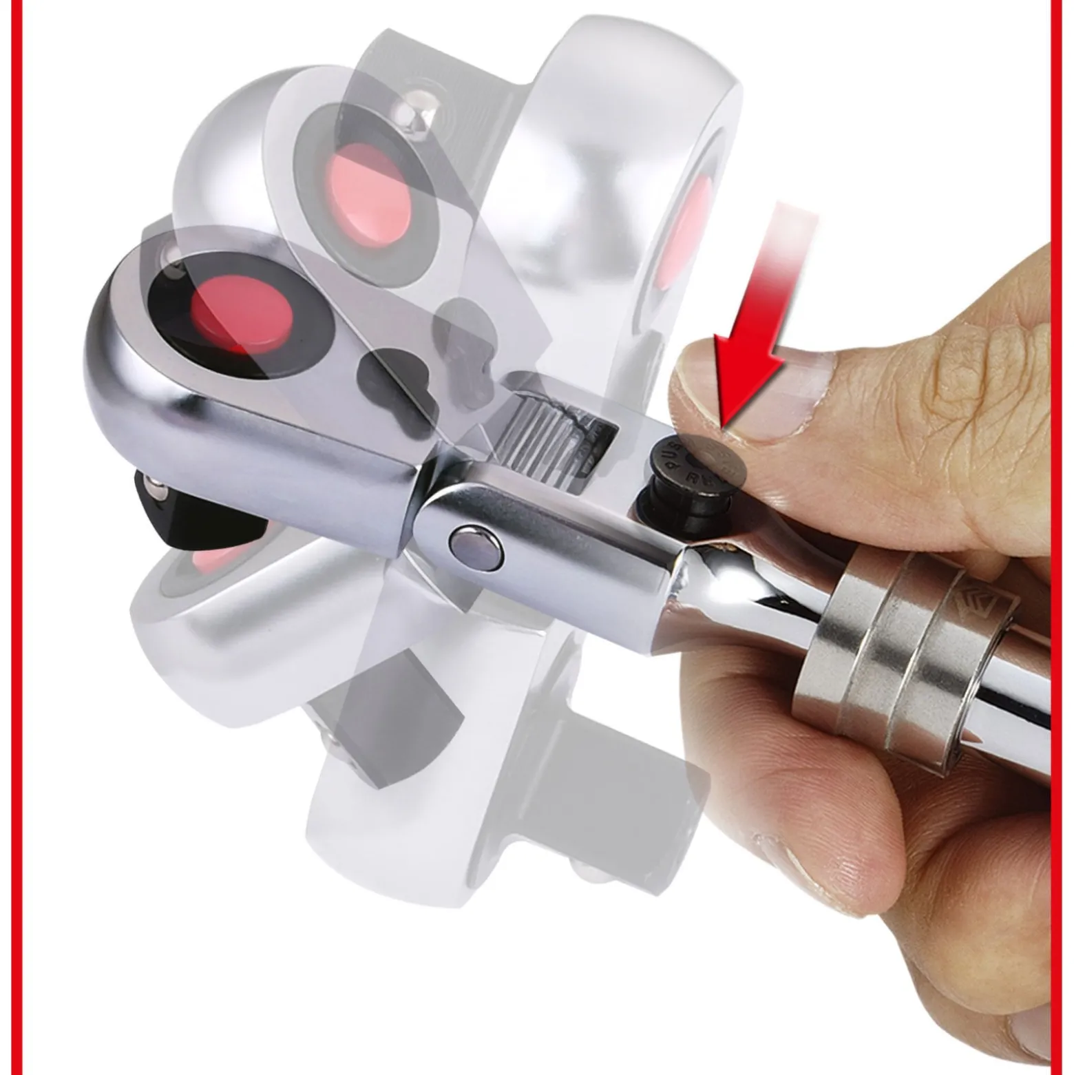 KS TOOLS 3/8" SlimPOWER Teleskop-Gelenk-Umschaltknarre 72 Zahn - 914.3820