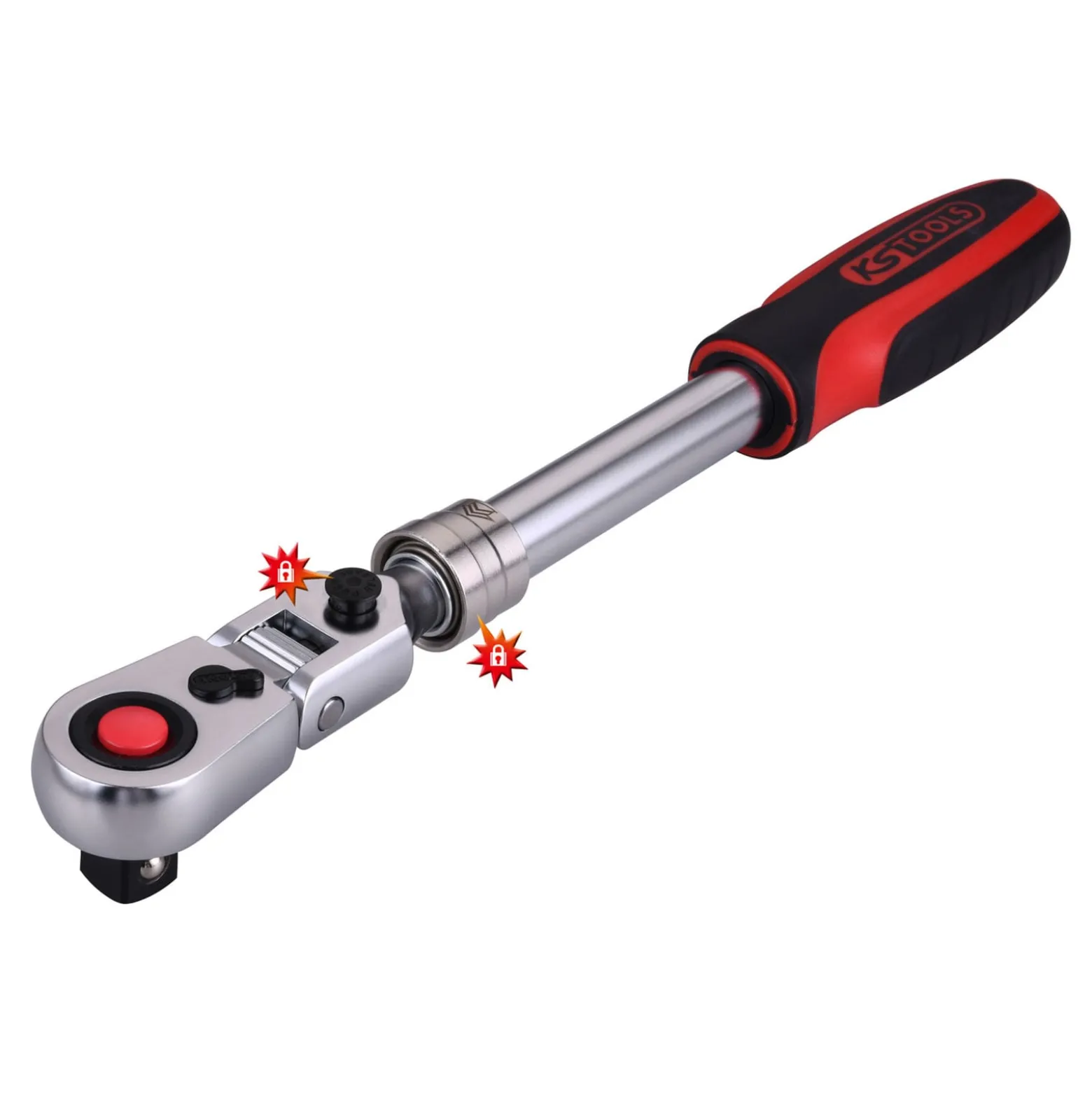 KS TOOLS 3/8" SlimPOWER Teleskop-Gelenk-Umschaltknarre 72 Zahn - 914.3820