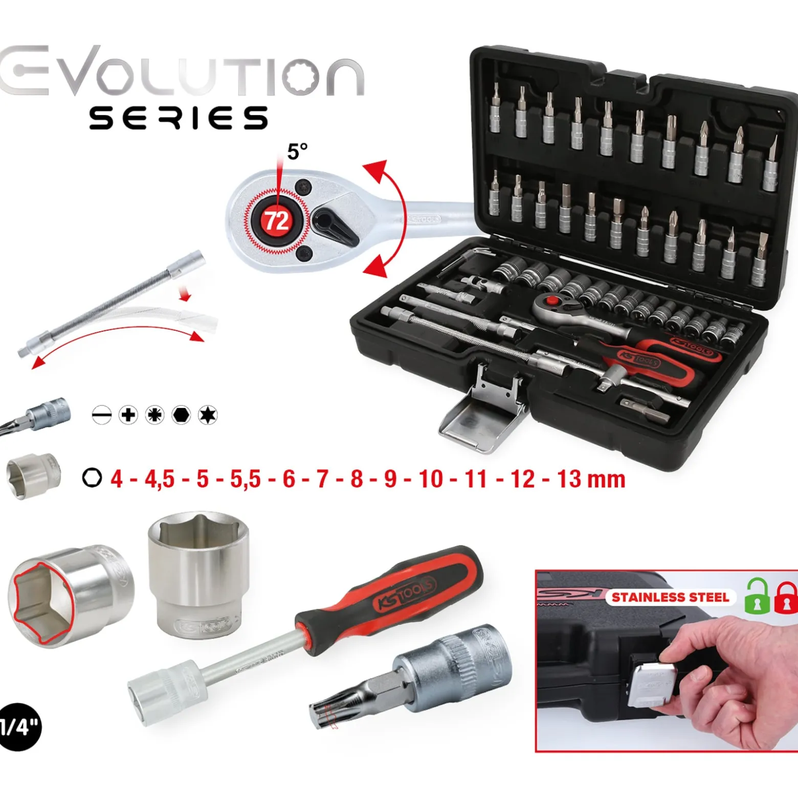 KS TOOLS 1/4" Steckschlüssel-Satz 48tlg. - 917.0648