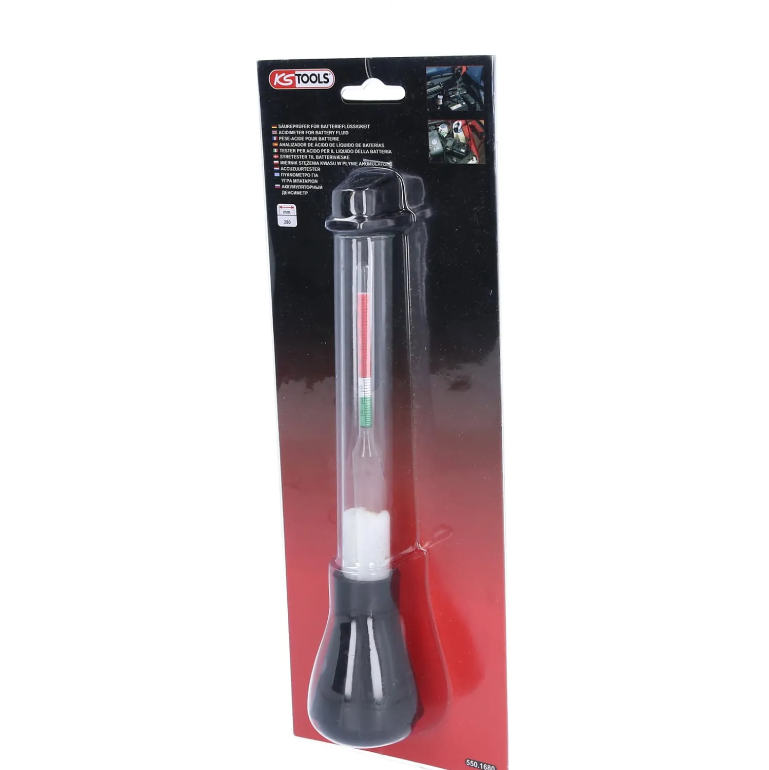 KS TOOLS Säureprüfer für Batterieflüssigkeit 280 mm - 550.1680